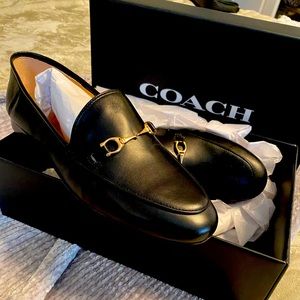 Coach Haley leather black loafer